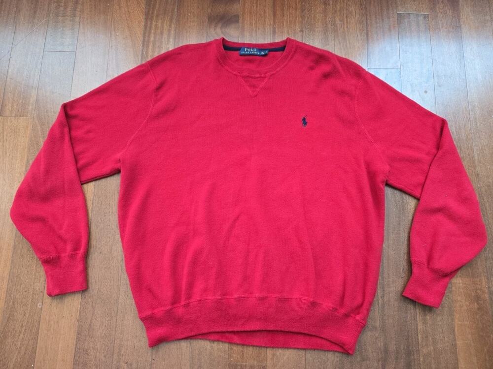 Polo Ralph Lauren Men V-Neck Sweater Large Red